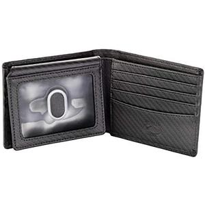 Stealth Mode Leather Bifold Wallet for Men With ID Window and RFID Blocking (Carbon Fiber)