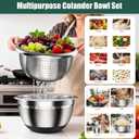 Stainless Steel Mixing Bowls Set with Lids & Silicone Base - 7-Piece Kitchen Gadgets Includes Colander, Grater, Egg Separator, Whisk - Nesting Bowls (1.5, 2, 2.5, 4.5 QT), Dishwasher Safe, Black, 1.5 to 4.5 quarts