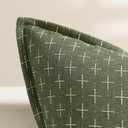 MIULEE Decorative Burlap Linen Throw Pillows Covers 18x18 Inch Olive Green Spring Vintage Couch Pillow Covers Modern Farmhouse Pillowcase Woven Textured Cushion Cases for Sofa Bed Livingroom