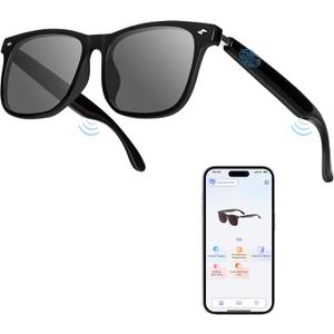 Luckit Smart Glasses, AI Bluetooth Glasses with Speaker 115 Languages AI Translator Accents Real Time Translation UV Protection Polarized Lens Sunglasses Glasses for Men & Woman Gaming Meeting Travel