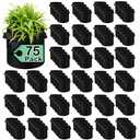 WHATWEARS 75 Pack 10 Gallon Plant Grow Bags Bulk, Thickened Nonwoven Fabric Pots with Handles, Black Vegetable Planter Bags Containers, Cloth Planters for Garden Vegetable/Flower/Plant/Fruits Outdoor
