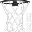 LAO XUE 2 Pack Mini Basketball Net Replacement,8 Loops Indoor Outdoor Nets,Suitable for Doors and Walls (White)