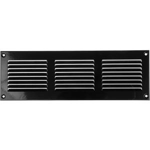 Repa Market 12x4 Inch Air Vent Cover/Black Galvanized Steel Louvered Grill Cover with Mesh Screen/Wall or Ceiling Vent/Durable Flush Mount HVAC Register for Indoor and Outdoor Ventilation
