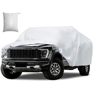 Truck Cover Waterproof All Weather, Migaven Truck Cover Custom Fit for Ford F150 Raptor Chevrolet Silverado 1500, Windproof Covers with Door Zipper, Silver (Not Include Mirror Pocket)(240 x 88 x 80 inches)
