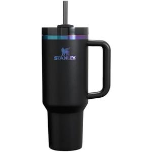 STANLEY Quencher H2.0 Tumbler with Handle and Straw 40 oz | Flowstate 3-Position Lid | Cup Holder Compatible for Travel | Insulated Stainless Steel Cup | BPA-Free | Black Chroma