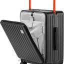 Joyway Hardshell Carry on Luggage Airline Approved with Front Pocket, Lightweight Hardside 20 Inch Suitcase with Spinner Wheels and TSA Lock (Black, Carry on Luggage-20 Inch)