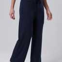 2 x Liberty Pro Womens High-Waisted Ankle-Length Lounge Pants, 26 Inseam Wide Leg Drawstring Casual Bottoms with Pockets (L)