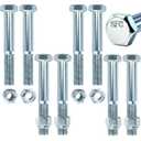 Fgruh 8 Pack Grade 2 Shear Bolts with Nylock Nuts, 1/2"-13 x 3-1/2" Shear Bolts for Rotary Cutters Tractor, Half Thread