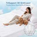 Queen Cooling Mattress Pad for Hot Sleepers, Waterproof & Cool-to-Touch Mattress Topper with Arc-Chill 3.0, TriSupport 3D Grid, Breathable Soft Fluffy Feel, Machine Washable, Deep Pocket Up to 21"