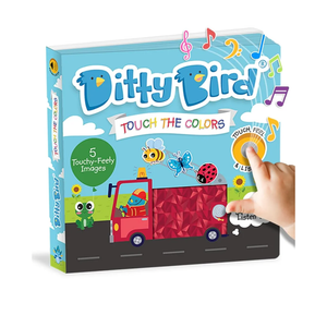 DITTY BIRD Touch & Feel Colors Edition Musical Books | Fun Montessori Toys & Learning Resources | Sensory Toys for Kids | Interactive Toddler Books for 1 Year Old to 3 Year Olds | Sturdy Baby Book