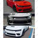 3Pcs Front Bumper Lip Compatible with 2020-2023 Dodge Charger SRT Hellcat Scat (Only Widebody), Air Dam Lower Chin Spoiler Splitter, Protection Body Kit (Glossy Black)