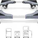 W B D WEIBIDA Appliance Dolly Cart with 4 Locking Twin Wheels Mini Fridge Stand Adjustable Furniture Mover Mobile Roller Base for Washing Machine, Dryer, Refrigerator, Laundry Pedestal (GREY)