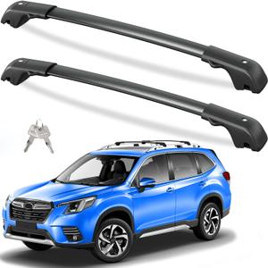 Lockable 220lbs Roof Rack Cross Bars Compatible with Subaru Forester 2014-2025 with Raised Side Rails (Not for Wilderness), Heavy Duty Aluminum Metal Lock Roof Rails Crossbars Luggage Racks