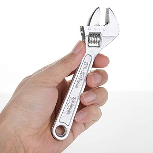 Mr. Pen - Small Wrench, Adjustable, 6 Inches, Hex-Shaped Jaw Opens To 3/4 Inch, Made From Heat Treated Carbon Steel