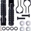 Universal 8mm Foot Pegs 90 Degree Foldable Motorcycle Footpegs CNC Anti-Skid Footrest compatible with Honda Yamaha Aprilia Suzuki Electric Car Motorbike Mini Bike Dirt Pit Bike Passenger Pedal (Kit Black)