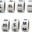 FuraHa 3500 PCS Clothing Size Stickers - 7/8" Round Self-Adhesive Labels for T-Shirts & Retail, 7 Sizes (XS, S, M, L, XL, XXL, XXXL)