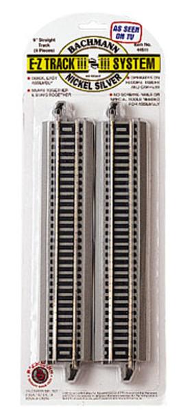 BACHMANN - 9" Straight Track (4 Pack) NICKEL-SILVER HO Scale Track (44511)