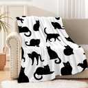 Black Cats Blanket Throw Super Soft and Cozy Blankets for Home Decoration, Couch, Bed, Sofa 50"x40" Small for Kids for All Seasons