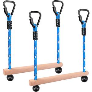 BeneLabel 2 Pcs Ninja Monkey Bars for Obstacle Course Bars 250LB Capacity Trapeze Swing Bar for Slackline Wood & Ropes Swing Set Bars for Kids & Teens Ninja Line, Backyard (Blue)
