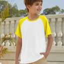 Boys Short Sleeve T Shirts Kids Summer Colorblock Tops Crewneck Casual Tee 5-14 Years
