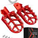 JFG RACING Dirt Bike Foot Pegs,MX Foot Pedals Rests CNC for CRF150F CRF230F 2003-2019/Sur Ron/Surron/X160/X260/KDX200 1983-1994 - Red