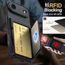 for iPhone Air Case Wallet with Card Holder (4-5Cards) +1 Privacy Screen Protector,[RFID Blocking][Kickstand][Military Drop Protection] Full Camera Protection Wallet Case for iPhone 17 Air