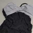 B2prity Women's One Piece Swimsuits Tummy Control Front Cross Bathing Suits Tie Back Slimming V Neck Swimwear (Large)