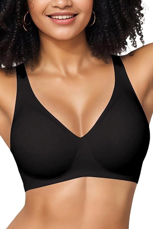 Gailife Deep V Bras for Women No Underwire Wireless Push Up Bra Seamless Plunge Bralette Comfort Supportive Bra Full Coverage XXL