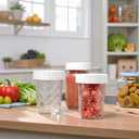 4 Pack Glass Canning Jars with Lids, Glass jars with Airtight Lids, 20 oz Wide mouth Mason Salad jars,BPA Free Food Storage Containers for Yogurt Spice Sugar, fridge dishwasher safewhite