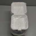 Peohud 100 Pack Compostable Clamshell Take Out Food Containers, 6 x 6 Inches Disposable To-Go Food Containers, Bagasse Bento Cake Box for Hamburger Sandwiches Chips