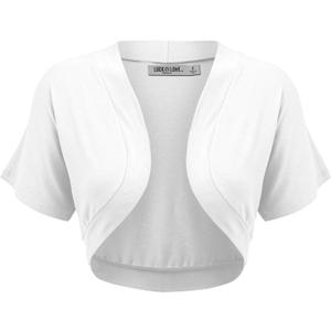 Lock and Love Women's Versatile Open Front Lightweight Short Sleeve Bolero Shrug