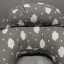 Momcozy Original Nursing Pillow for Breastfeeding-Innovative Safety Guard - Wider Feeding Pillows for More Support for Mom & Baby- Easier Nursing & Hand Free- Fit for All, Removable Cotton Cover (Grey)