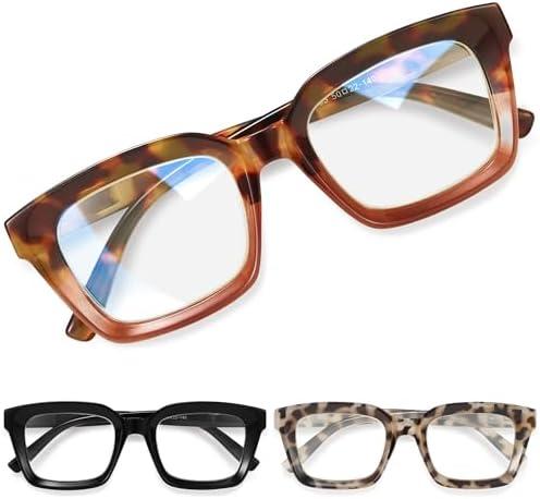 miyya Oprah Style Reading Glasses for Women, Cheaters Eyeglasses, Oversized Blue Light Readers, Fashion Eye Glasses