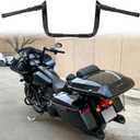 12" Ape Hangers Handlebars 1  Meathook Bagger Bar Compatible With 1986-2023 Harley Touring Street Glide Electra Glide Models with Bating FairingGloss Black