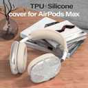 [4 in 1] Case Cover for AirPods Max Headphones (2024/2020) Ear Pad Case Cover/Headband Cover/Ear Cups Cover with Bling Star for Apple AirPods Max Headphones (Beige Star-T)