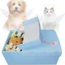 Pet Casket Burial Bag for Cats Dogs, Eco-Friendly Pet Burial Box for Small 23.6″Coffin for Pet Loss Gift Blue Large