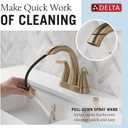 Delta Arvo Pull-Down Centerset Bathroom Faucet, Gold Bathroom Sink Faucet, Bathroom Faucet with Pull Out Sprayer, 3-Hole Bathroom Faucet, Champagne Bronze 25840LF-CZPD