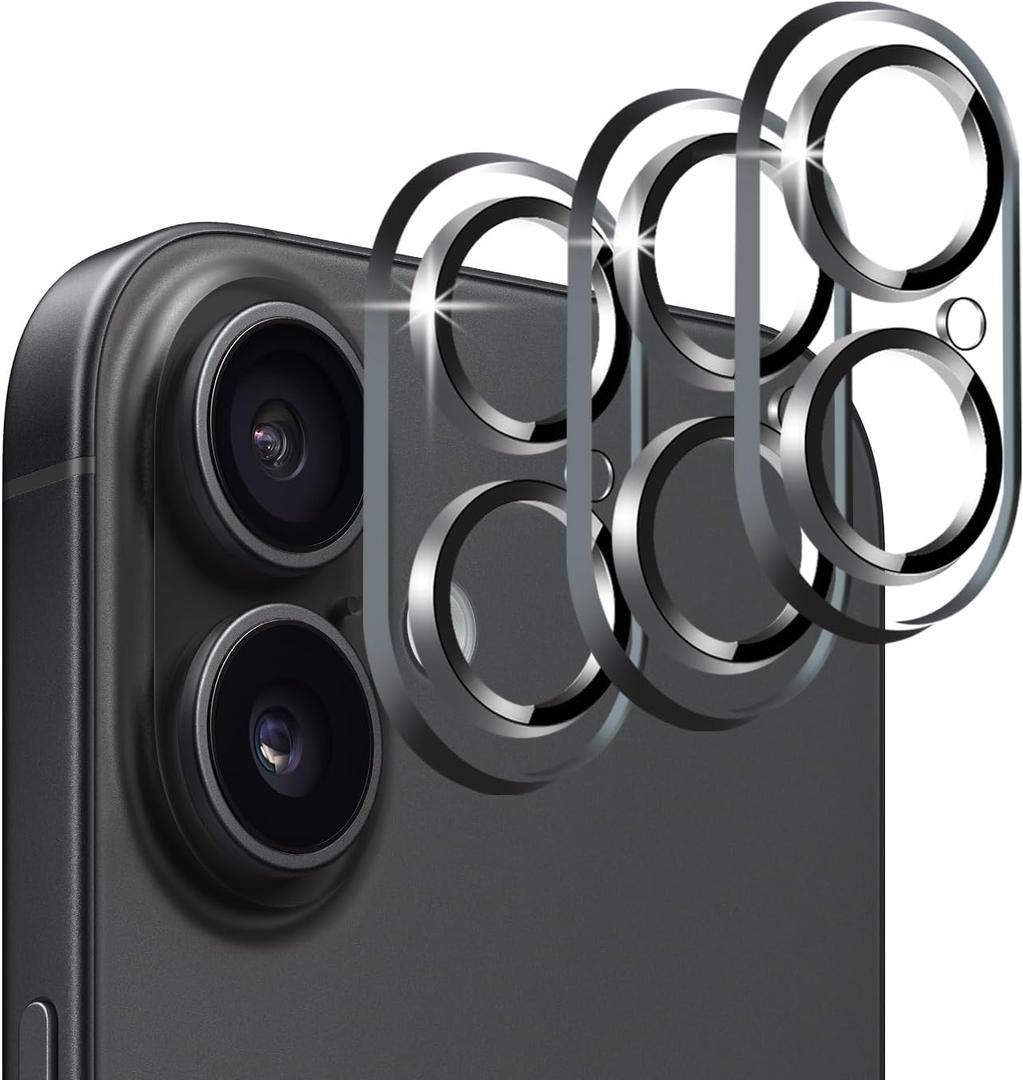 BLEUM CADE 3 Pack Camera Lens Protector for iPhone 16 Plus, Full Coverage, Anti-Scratch, 9H Hardness Tempered Glass