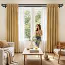 TONIAL Black Double Curtain Rods for Windows, 72-150 Inch, Simple Finials