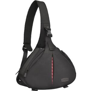 CADeN Camera Bag Sling Shoulder Bag Camera Case Waterproof with Rain Cover Tripod Holder, Compatible for DSLR/SLR Cameras (Canon Nikon Sony Pentax) and Accessories Shoulder Camera Bag (Large, Black)