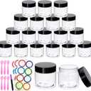 20 Pack 2oz Plastic Containers with Lids, Jars with Lids, Great for storing,lip balms, creams, ointments, cosmetics, samples
