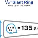 Avery Durable View 3 Ring Binders, 0.5" Slant Rings, 135-Sheet Capacity, 0.7 Inch Wide Spine, Great for Home, School Supplies, Office, or Organization Needs, White Binders (12-Pack of 17002)