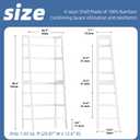 HITNET White Ladder Bookshelf, Leaning Bookcase, 4-Tier Bamboo Shelf, Floor Standing Storage Shelving Unit, Open Display Book Shelves, 53 cm x 32 cm x 125 cm