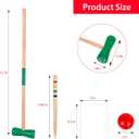 GOTHINK 4 Players Croquet Set with Wooden Balls for Adults & &Kids - Summer Outdoor Games for School Field Day Lawn Backyard Activity - 30Inch Wooden Mallets,Colored Ball, Wickets, Stakes, Medium, Small