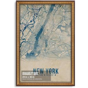 24x36 Classic Gold Picture Frame - Single Frame, 24 x 36 Ornate Vintage Poster Frame for Wall Decor & Gallery Walls