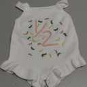 Infant Baby Girl Sleeveless Knit Romper Half and One Birthday Outfit Cute Baby Girl Summer Clothes, Size: 6-12 Months