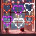 6 Pcs Valentine's Day Window Lights Heart Suction Cup Light LED Window Decor Light 6.3 Inch Color Hanging Heart Shaped Suitable for Wedding Anniversary Home Party Decorations Table (3 Colors) (Pink, White, Red)