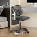 Small Office Desk Chair, Ergonomic Adjustable Home Office Swivel Chairs with Wheels, Comfy Mesh Rolling Computer Desk Task Armless Chair for Home, Bedroom, Study, Adults, Classic Black