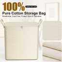 Higher Cotton and Linen Canvas Storage Bags with Reinforced Handles 1 Pack, L SIZE-65L