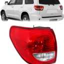 Silscvtt LH Rear Brake Outer Tail Light Assembly Replacement for Toyota Sequoia 2008-2017 Tail Light Left Side 815600C080